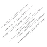 10PCS Stainless Steel Large Big Eye Beading Needle Easy Thread Sewing Needles, 12.5cm long, 0.1mm