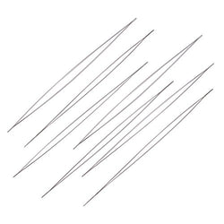 10PCS Stainless Steel Large Big Eye Beading Needle Easy Thread Sewing Needles, 12.5cm long, 0.1mm