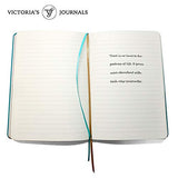 VICTORIA'S JOURNALS Leatherette Vintage Journal Hard Cover Lined Notebook Old Looking Travel Diary, A5 Size 5.7'' x 8.1''
