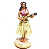 Smyer Hula Girl Dashboard, Hawaiian Mini Dashboard Doll with Ukulele,Collection Figurines Gifts for