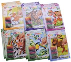 Mini Colour Pencil By Number Kit Assortment-2 Each Of 6 Designs