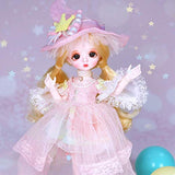 YNSW BJD Doll, Dorothy in Pink Lace Cake Dress 1/6 12 Inch 30CM SD Doll Fashion Doll Full Set 28 Jointed Doll Toy Action Figure + Makeup + Accessory