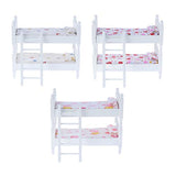 Haomian Dollhouse Furniture 1:12 Dollhouse Kids Mini Bunk Bed with Ladder Toy Bedroom Model Kids Children's Bedroom Set Doll House Decoration Accessories