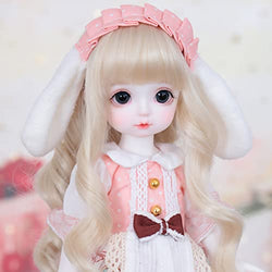 Cute BJD Doll 1/6 100% Handmade SD Doll 25.5cm Ball Joint Doll with Clothes Wig Shoes Handpainted Makeup, DIY Dress Up Doll Best Gifts for Girl