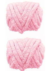 Baby Chenille Yarn Extreme Soft Thick Arm Knitting Crocheted Blanket Yarn (Pink, 2 skeins / 17 oz)