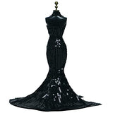 BLIJOLA Gorgeous Handmade Doll Dress, Doll Clothes Evening Gown with Sequin Fashion Show, Wedding Party Outfits for 11.5 inch Doll Accessories (Black)