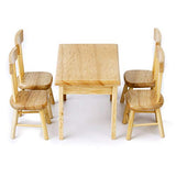 BESPORTBLE Dollhouse Miniature Dining Table Chair Wooden Dollhouse Furniture Set Doll House asseccories, Set of 5, 1/12