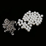 Jili Online 50 Pieces Pearls Rivets Studs Buttons Embellishments for Leathercrafts Bag Shoes