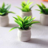 BARMI Mini Green Plant Tree Potted Doll House Miniature Furniture Home Decor Kids Toy,Perfect DIY Dollhouse Toy Gift Set