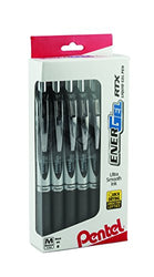 Pentel EnerGel RTX RT Liquid Gel Pen, Med, Metal Tip, 0.7mm, Black Ink, 12-Pk Window Box of 12