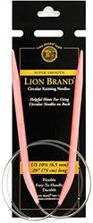 Lion Brand Yarn 400-5-1055 Circular Knitting Needles, 29-Inch, Size 10.5, 6.5mm, Pink