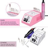 Professional Finger Toe Nail Care Electric Nail Drill Machine Manicure Pedicure Kit Electric Nail Art File Drill with 1 Pack of Sanding Bands (Pink)