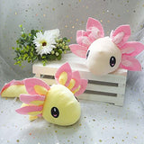 2Pcs Axolotl Plush Toy,Axolotl Stuffed Animal,Salamander Axolotl Plush Doll Gifts for Boys Girls (2pcs (Yellow+Light Pink))