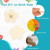 100 Pcs Unfinished Flower Wooden Cutouts 3.15 Inch Daisy Wood Slices Wooden Discs Blank Flower Shape Wood Ornaments Wooden Paint Crafts with 2 Rope for Kids Painting DIY Project Decoration, 10 Styles