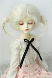 Doll Wigs JD556 YOSD MSD SD Pony Braid Tails Mohair BJD Doll Wig (Ivory White, 7-8inch)