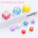 Juanya 19 Styles Silicone Resin Casting Molds Resin Dice Molds, Polyhedral Game Dice Molds Multi-spec Digital Letter 3D Silicone Molds, Epoxy Resin Dice Molds for DIY Table Games
