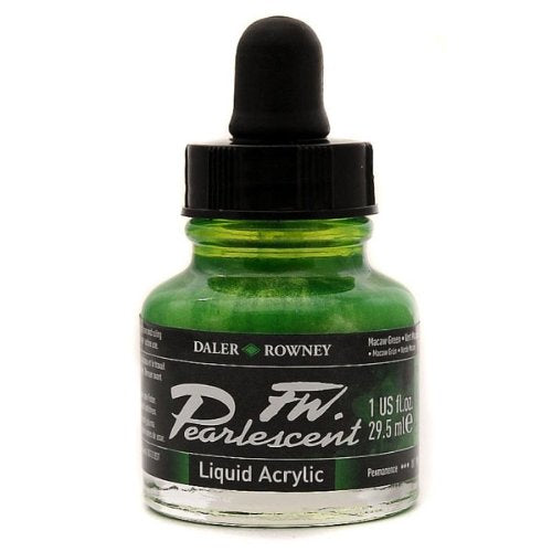 Daler-Rowney FW Pearlescent Acrylic Ink, 1 oz, Macaw Green (603201115)