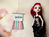 Mini tapestry, dream dollhouse wall hanging, cute kawaii room-box decor with letters. Realistic Blythe
