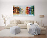 zoinart Hand-painted Textured 3D Oil Painting on Canvas Large Wall Art,30x60 inches Modern Large Paintings Abstract Canvas Art Work for Living Room Wall Decor
