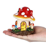 LIUJIR Miniature Big Mushroom House Adornment Potted Plant Bonsai Resin Craft Decor Fairy Home Garden Decoration