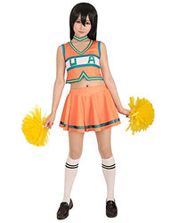 Miccostumes Women's BNHA Cheer Uniform UA Cheerleader Cosplay Outfit Asui Tsuyu Costume (L/XL)