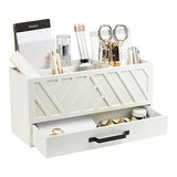 BLU MONACO White Wooden Pen Organizer - Pencil Organizer