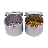 Healthcom 15 Packs 4 Oz 120ml Empty Silver Round Aluminum Tin Cans Screw Top Metal Steel Tins Aroma Hair Wax Cosmetic Container Cream Box Makeup Pot Jars Tea Tin Storage Case for Accessories DIY Crafts Spice Candles(120g)