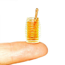 A jar of honey. Dollhouse miniature 1:12