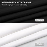 2 Pack 10 x 7 FT White & Black Backdrop Background Photography, Photo Booth Pure Backdrop Screen Curtain for Photoshoot Zoom Video Recording Portrait Photographer Studio Parties with 4 Spring Clamps