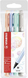 STABILO 488/4-02 Point Max Nylon Tip Pen - Assorted Colours (Pack of 4)