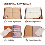 To My Mom Leather Journal Set with Pen ,Mother's Day Anniversary Birthday Thanksgiving Christmas Gifts from Daughter Son, Mom Notebook Refillable Travel Diary (7.9"x4.7")