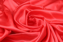 RayLineDo RED Color SILKY SATIN FABRIC DRESSMAKING WEDDING PROM-PER YARD