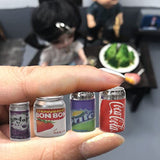 110 Pieces Mini Miniature Food Drinks Bottle Toys Soda Pop Cans Mixed Doll Foods Kitchen Play Resin Miniature Dollhouse Food Accessories Set for Adults Teenagers Dolls House