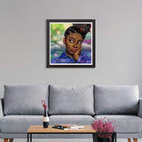 Kaliosy 5D Diamond Painting African Woman Dirty Braid Big Eyes Sexy by Number Kits Paint with Diamonds Art, DIY Crystal Craft Full Drill Cross Stitch Decoration (12x12inch)