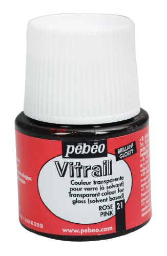 Pebeo Vitrail Stained Glass Effect Glass Paint 45-Milliliter Bottle, Pink