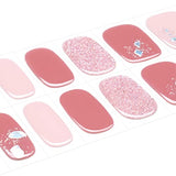 DANNI & TONI Semi Cured Gel Nail Strips Gemstone Nude Color Gel Nail Stickers Glitters Nail Art Wraps(28 Stickers)