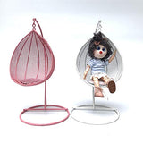 freneci 1/12 Scale Dollhouse Iron Metal Miniature Furniture Swing Chair Hammock Fittings Dolls House Props Accessories Craft Decor Toys New - White