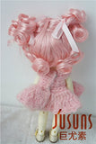 JD011 5-6'' 13-15cm Pink Charming curl BJD wigs 1/8 Synthetic mohair Lati yellow doll wigs