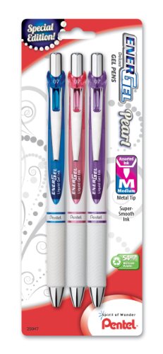 Pentel EnerGel Pearl Deluxe RTX Retractable Liquid Gel Pen, 0.7mm, (BL77WBP3M1)