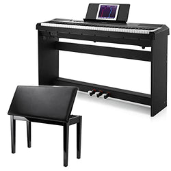 Donner DEP-10 Digital Piano with Stand + Duet Piano Bench with Storage