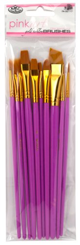 Royal & Langnickel Pink Art 10-Piece Golden Taklon Brush Set