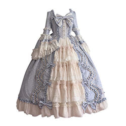 iYYVV Fashion Women Vintage Gothic Royal Patchwork Flowy Hem Cosplay Princess Bow Dress