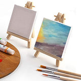 Tosnail 3" x 3" Mini Canvas & 3" x 5" Easel Set Painting Craft Drawing Art Decoration - 12 pcs