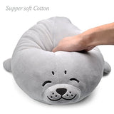 sunyou Plush Cute Seal Pillow - Stuffed Cotton Soft Animal Toy Grey 16.5 inch/45cm (Small) Gift for