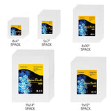 GC QUILL Triple-Primed Canvas Panels - Multi-Pack 4x4”, 5x7”, 8x10”, 9x12", 11x14”-6 Each, Pack of 30 -for Acrylic, Oil Painting, Craft, Decoration GC-CB530