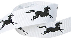 Hipgirl 5yd 7/8" Grosgrain Fabric Ribbon Horse, Cowgirl, Cowboy For Gift Package Wrapping, Hair Bow
