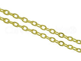 CleverDelights Rolo Chain Roll - 100 Feet - Gold Color - 3x4mm Link - Bulk Oval Chain Spool