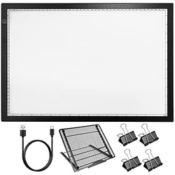 HIRALIY A3 LED Light Box 18.11" x 13.2" Diamond Painting Light Pad Kit with Metal Stand 4 Fasten Clips for Easy Vinyl Weeding,Tracing, Drawing