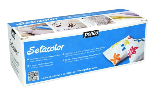 Pebeo Setacolor Shimmer Fabric Paint Set, Cardboard Box of 10 Assorted 45-Milliliter Jars