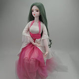 Lllunimon 1/3 BJD SD Doll Wig, Heat Resistant Synthetic Fiber Green Long Wavy Hair Doll Wigs Girls Gift